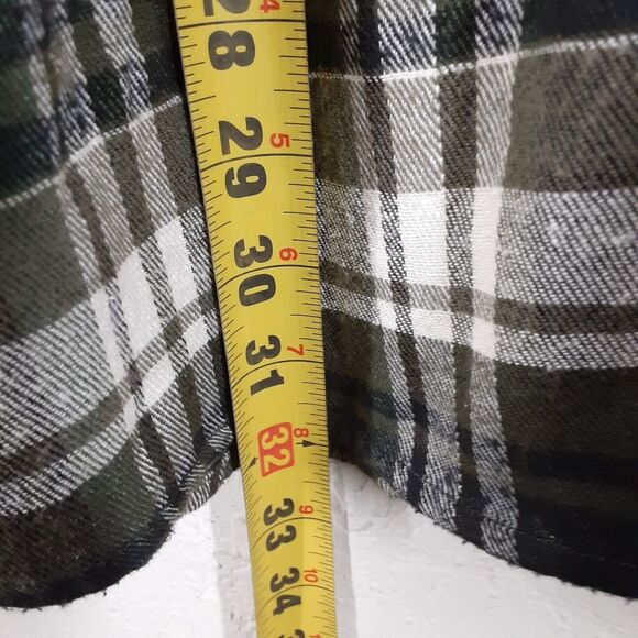 Stanley Mens 2XL Green Plaid Flannel Long Sleeves Cotton Blend Shirt Work - Picture 8 of 8